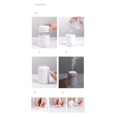 Mini Humidificateur d’Air Aromathérapie 300ml – Diffusion Continue & Intermittente - image 6