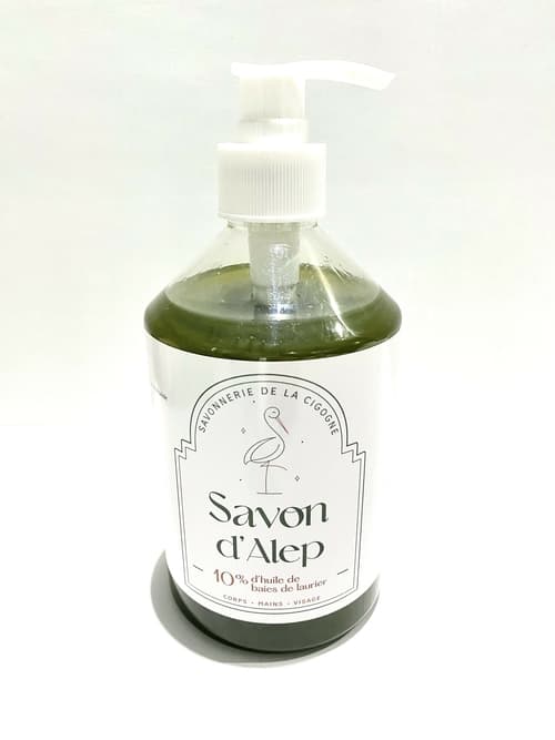 Savon d’Alep Liquide Traditionnel – 10% Huile de Baie de Laurier & Huile d’Olive