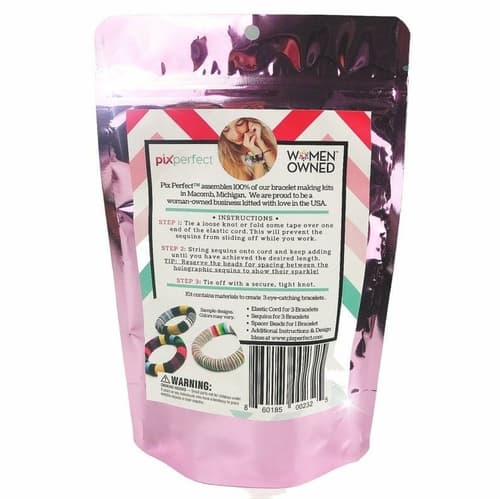 Kit Bracelet Créatif Pix Perfect™ – Sequins Holographiques & Cordons Élastiques (3 Bracelets) - image 3