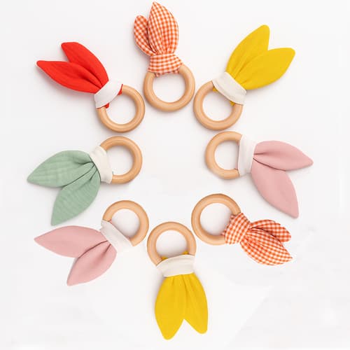 Organic Cotton Teething Ring - Green - image 3