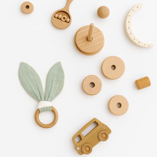 Organic Cotton Teething Ring - Green - image 5