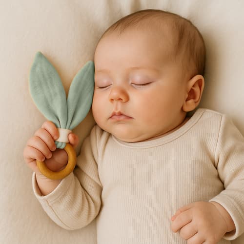 Organic Cotton Teething Ring - Green - image 6