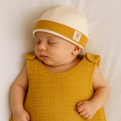 Newborn Hat in Organic Cotton - Honey - image 4