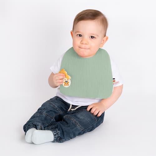 Organic Cotton Bib - Green - image 2