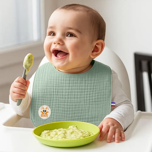 Organic Cotton Bib - Green - image 3
