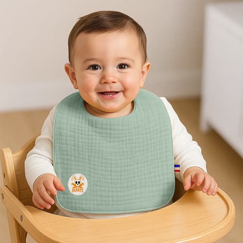 Organic Cotton Bib - Green - image 4