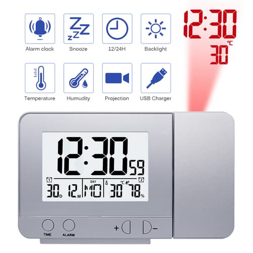 LED Display  Projector Clock with Backlight Rotate - image 4