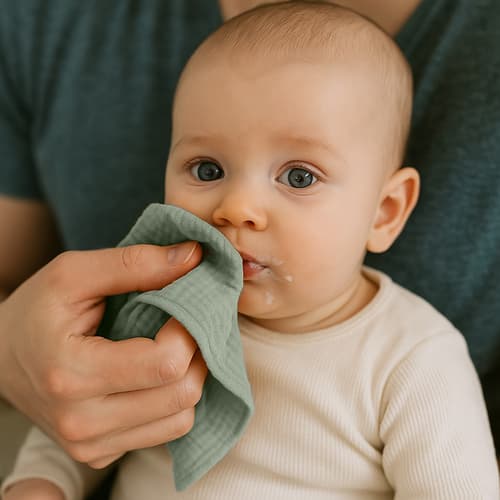 Lot de 2 Langes en Double Gaze de Coton Bio - Vert - image 4