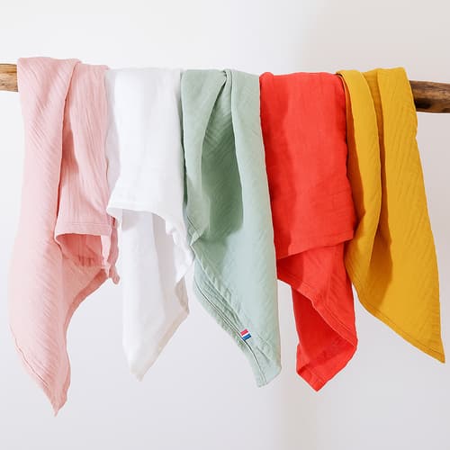 Lot de 2 Langes en Double Gaze de Coton Bio - Vert - image 6