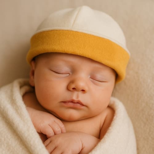 Newborn Hat in Organic Cotton - Honey - image 3